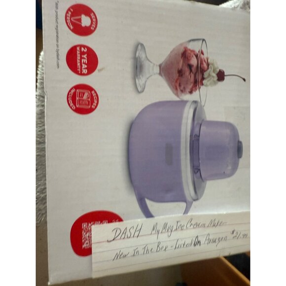 Dash My Mug Ice Cream Maker 1-Pint Capacity Compact Design Purple - Picture 5 of 6